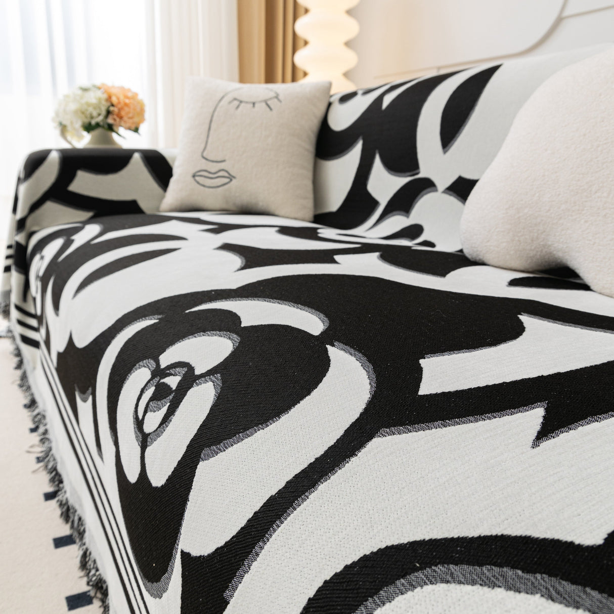 Chenille Sofa Cover Blanket, Couch Cover Blanket Throws for Couches Living Room Furniture Throw Covers