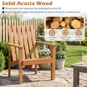 17â€ Square Patio Acacia Wood Side Table with Slatted Tabletop-Set of 2