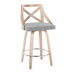 Charlotte - Farmhouse Fixed Height Counter Stool With Swivel And Round Footrest (Set of 2) by Couch.com