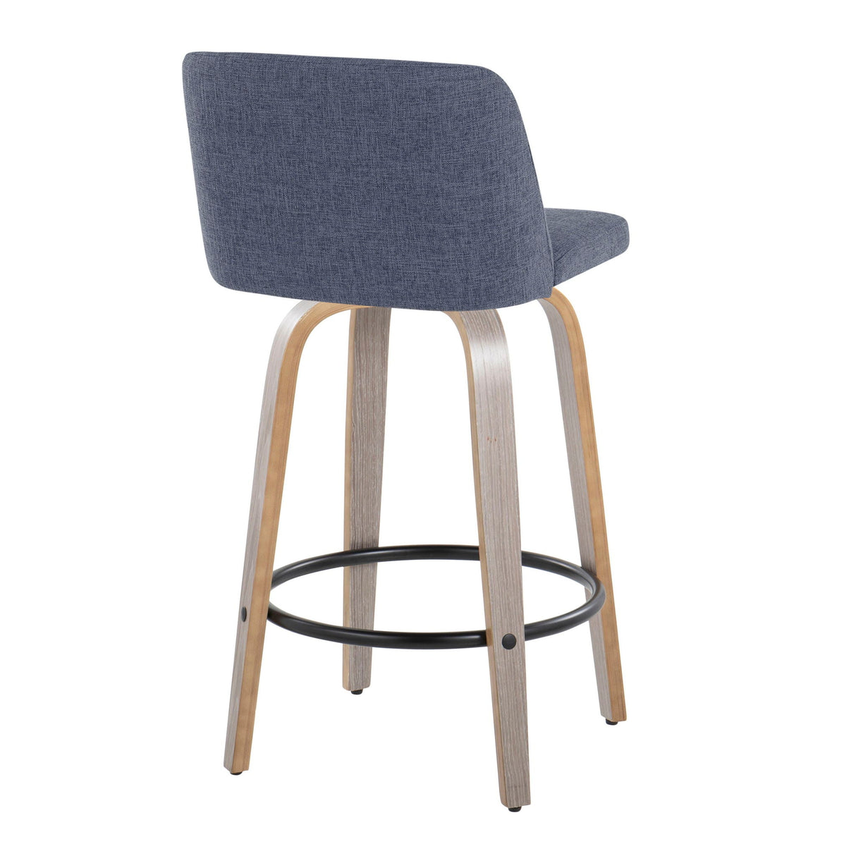 Toriano - Contemporary Fixed Height Counter Stool With Swivel & Round Footrest (Set of 2) by Couch.com