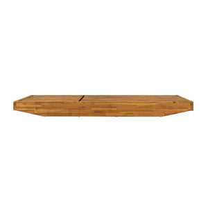 Acacia Wood Chaise Lounge with Cushion - Teak Finish