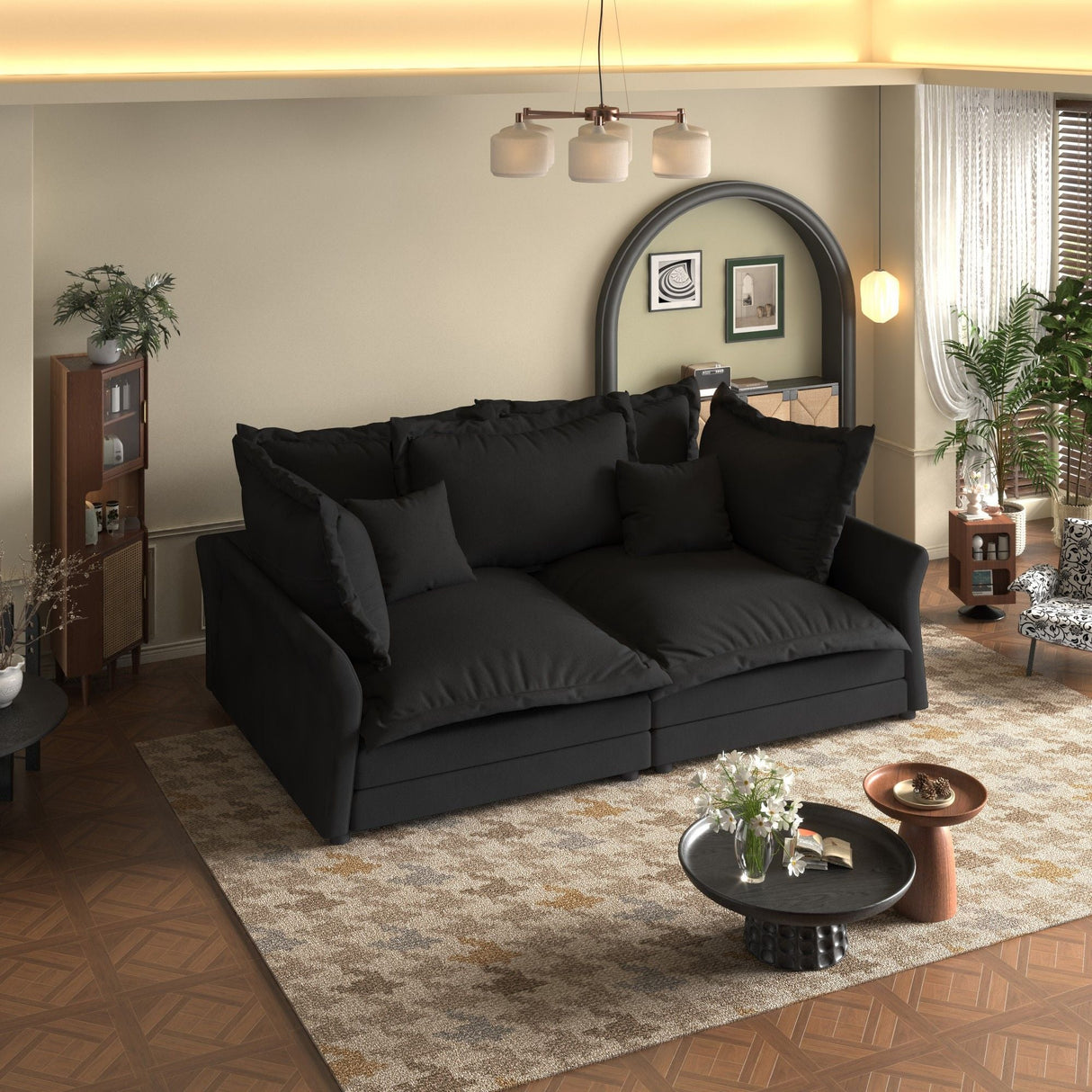 Modern Comfy Upholstered Sofa Cloud Couch, Deep Seat Couches With Multiple Large Soft Pillows by Couch.com