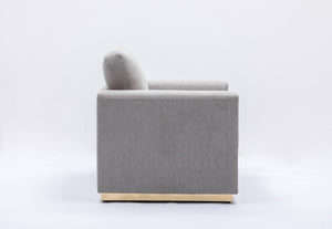 Valin - Linen Chair For Living Room - Gray