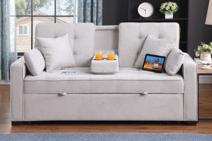 Cody II - 69.5"W Woven Fabric Convertible Sleeper Loveseat with Cup Holder by Couch.com