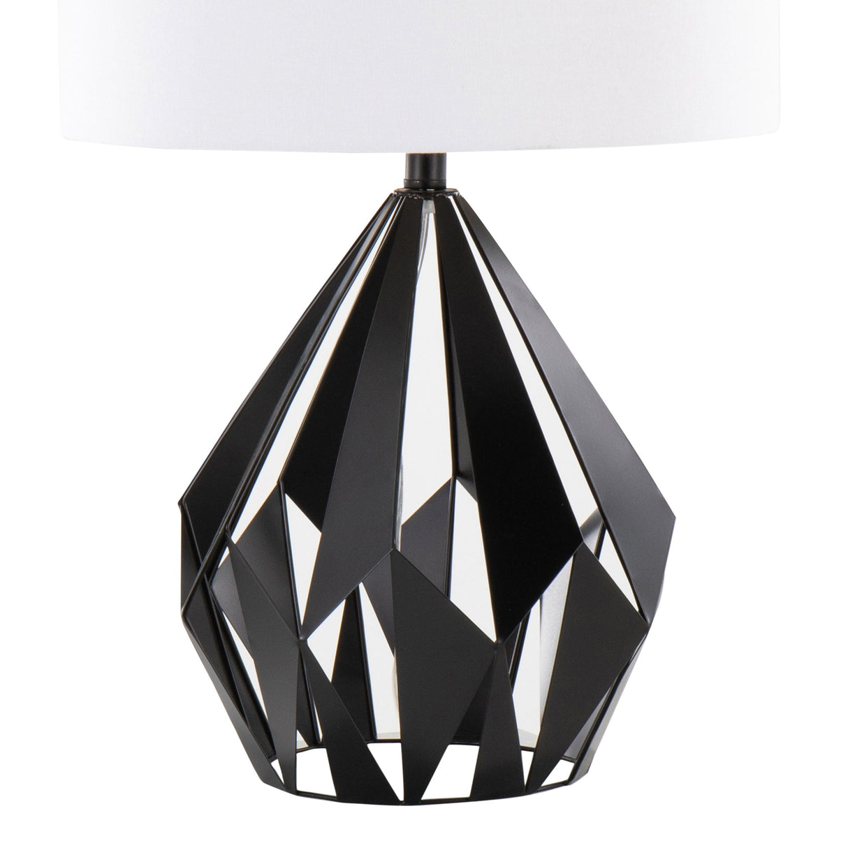Geo - Me Tri Contemporary Table Lamp (Set of 2) - Matte Black / White by Couch.com