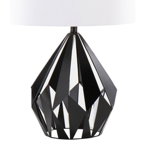 Geo - Me Tri Contemporary Table Lamp (Set of 2) - Matte Black / White by Couch.com