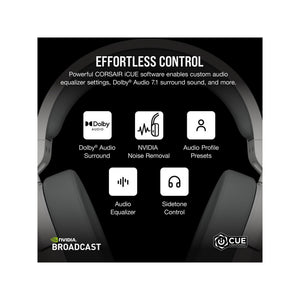 CORSAIR HS Series HS55 Wireless Gaming Headset for PC, PS5, and Mobile in White