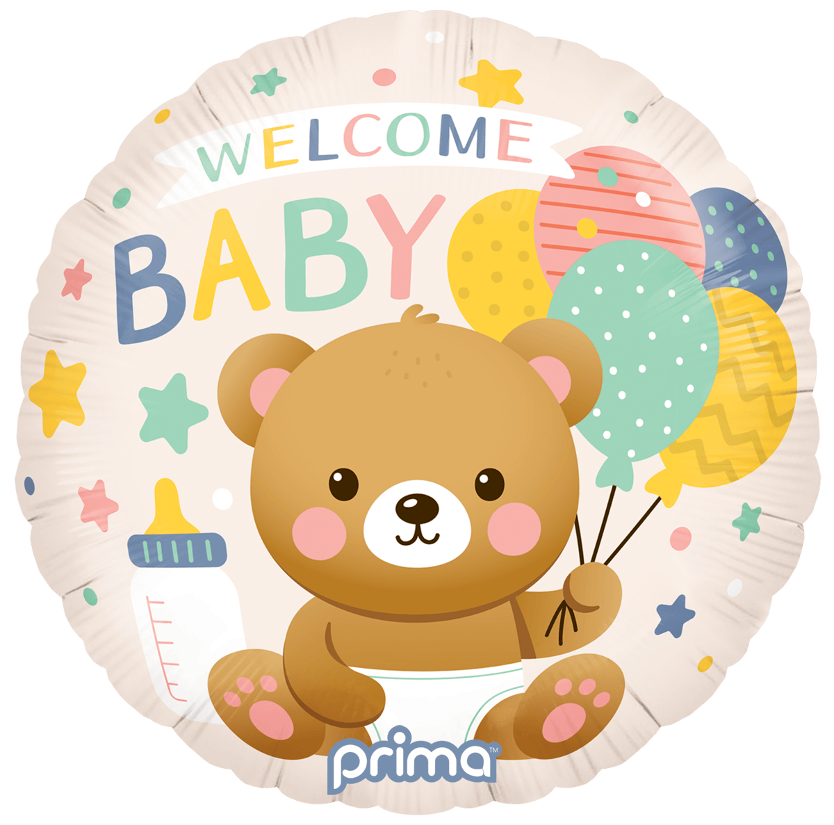 18" Welcome Baby Bear w/ Balloons - Prima