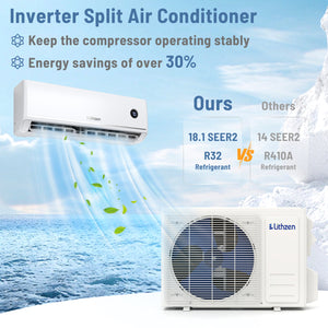 18000 BTU 18.1 SEER2 208/230V Mini Split Air Conditioner Works with Alexa