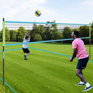 Portable Outdoor Volleyball Net Set Heavy-Duty Volleyball Net System-Green