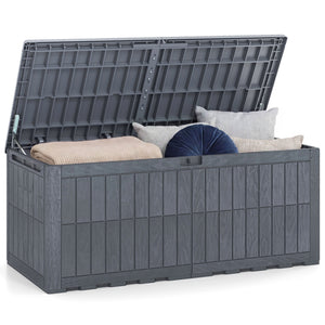 180 Gal Outdoor Deck Box All-Weather Lockable Storage Bin with Lid and Handles-Gray