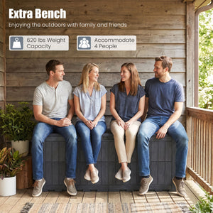 180 Gal Outdoor Deck Box All-Weather Lockable Storage Bin with Lid and Handles-Gray