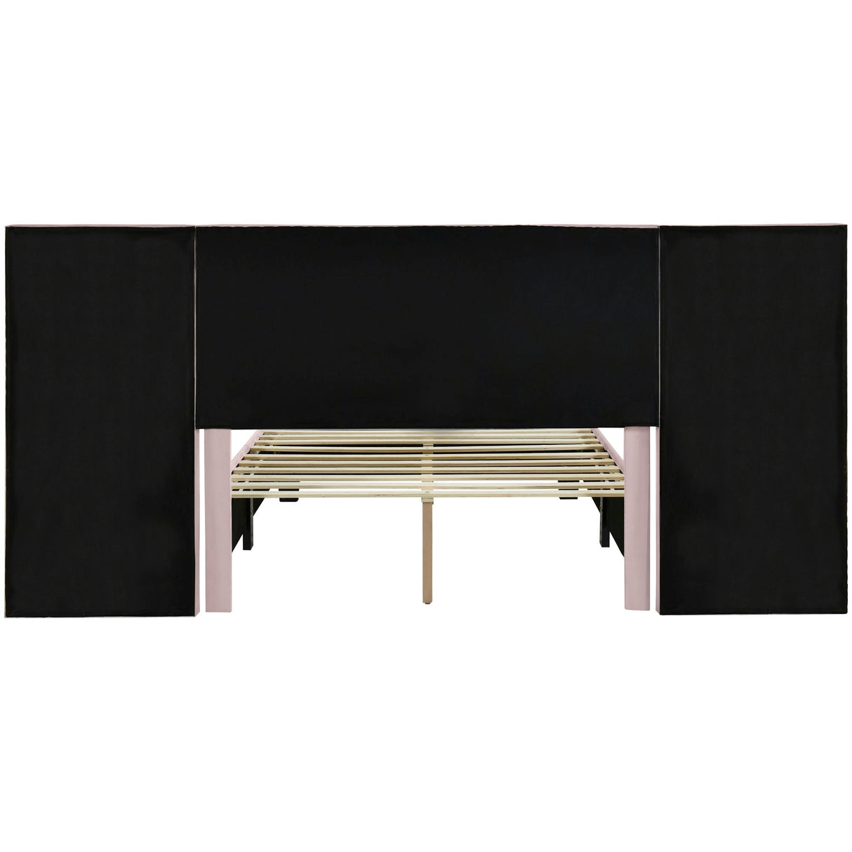 Upholstered Platform Bed With Big Headboard by Couch.com