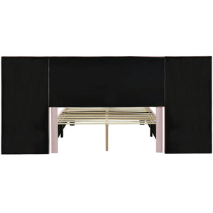 Upholstered Platform Bed With Big Headboard by Couch.com