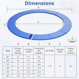 8-16 FT Trampoline Pad Replacement Safety Pad with Fixing Straps (Blue)-14ft