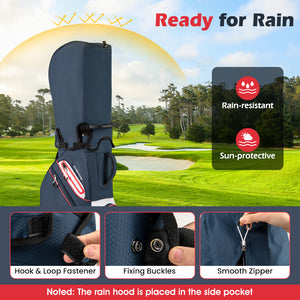 Golf Cart Bag Lightweight Portable Golf Club Organizer Bag-Navy