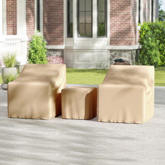 Patio Furniture Covers Waterproof Outdoor Conversation Covers for 3 Pieces Bistro Set-Beige