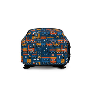 Kids Trains Navy Backpack