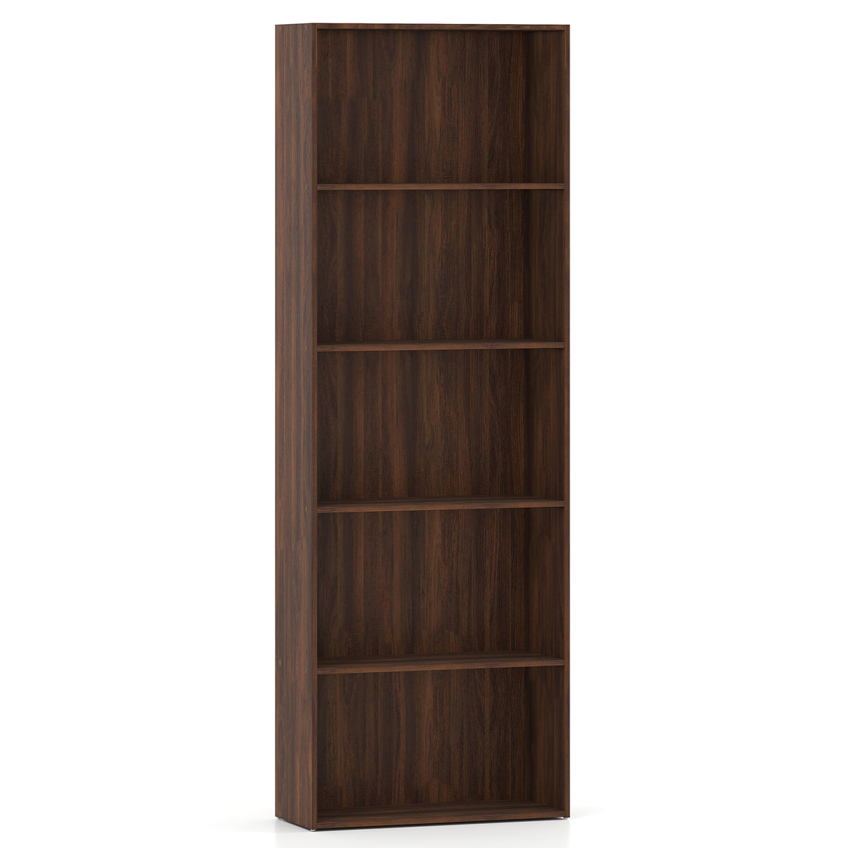 5-Shelf Storage Bookcase Modern Multi-Functional Display Cabinet Furniture-Walnut