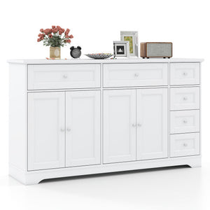 Buffet Sideboard 59" Modern Coffee Bar Station Console Table-White