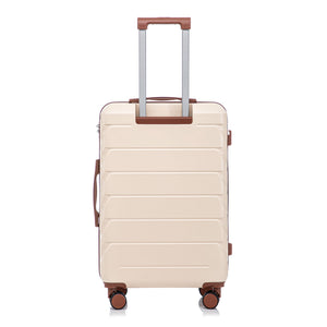3-Piece ABS Spinner Wheel Luggage Set 20"/24"/28" Beige