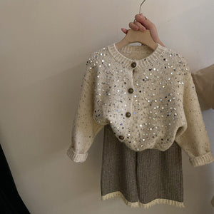Girls Sequins Fashionable All-match Wide-leg Pants