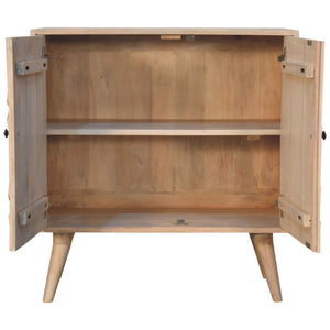 Couch.com Hourglass Carved Cabinet Marble, Modern Style, Wood Construction, Light Brown Finish by Couch.com