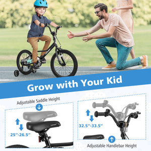 16 Inch Kids Bike Adjustable for 4-7 Years Old with Low-Step Frame
