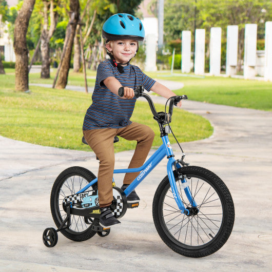 18 Inch Kids Bike with Removable Training Wheels for Aged 4-8 Years Old