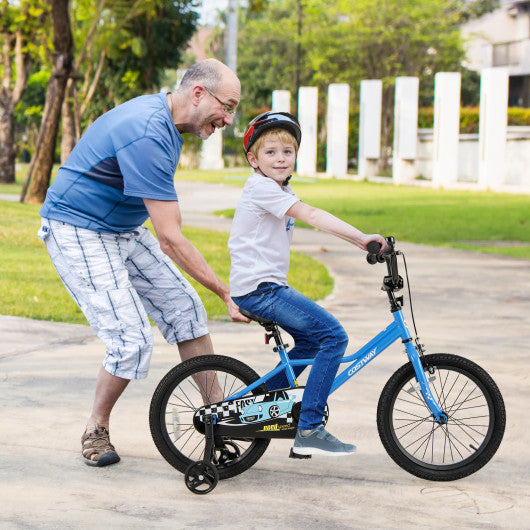 18 Inch Kids Bike with Removable Training Wheels for Aged 4-8 Years Old