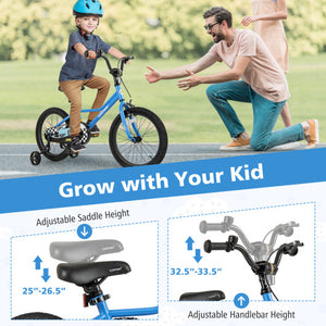 18 Inch Kids Bike with Removable Training Wheels for Aged 4-8 Years Old