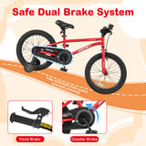 18-Inch Kids Bike Ages 3-8 with Handbrake and Coaster Brake and Bell Ring-18 inches