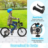 18 Inch Kids Bike with Basket and Training Wheels for Children Aged 4-8 Years Old