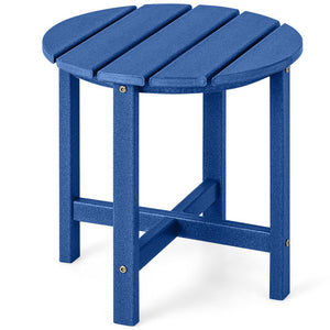 18 Inch Round Weather-Resistant Adirondack Side Table-Navy
