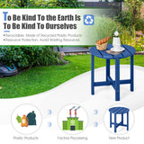 18 Inch Round Weather-Resistant Adirondack Side Table-Navy