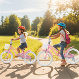 18 Inch Kids Bike with Training Wheels and Basket for Boys Girls 4-8 Years Old-18 inches