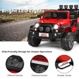 12V 2-Seater Ride on Car Truck with Remote Control and Storage Room-White