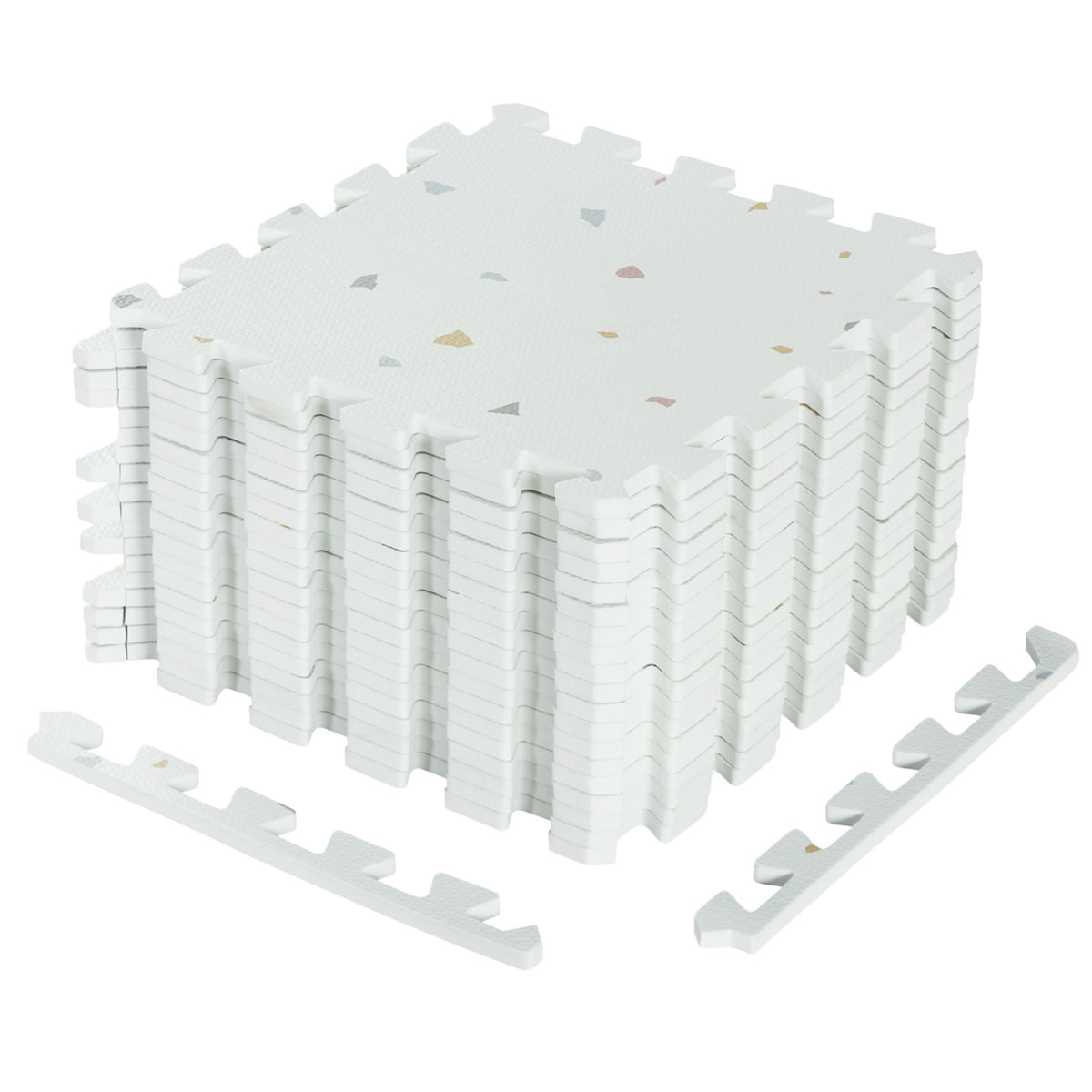 EVA Interlocking Foam Floor Tiles for Floor and Joint Protection-Light Gray