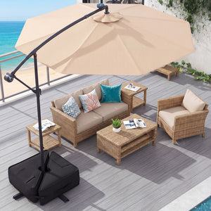 18.5" Square Umbrella Base Weight with Weatherproof Fabric-Black