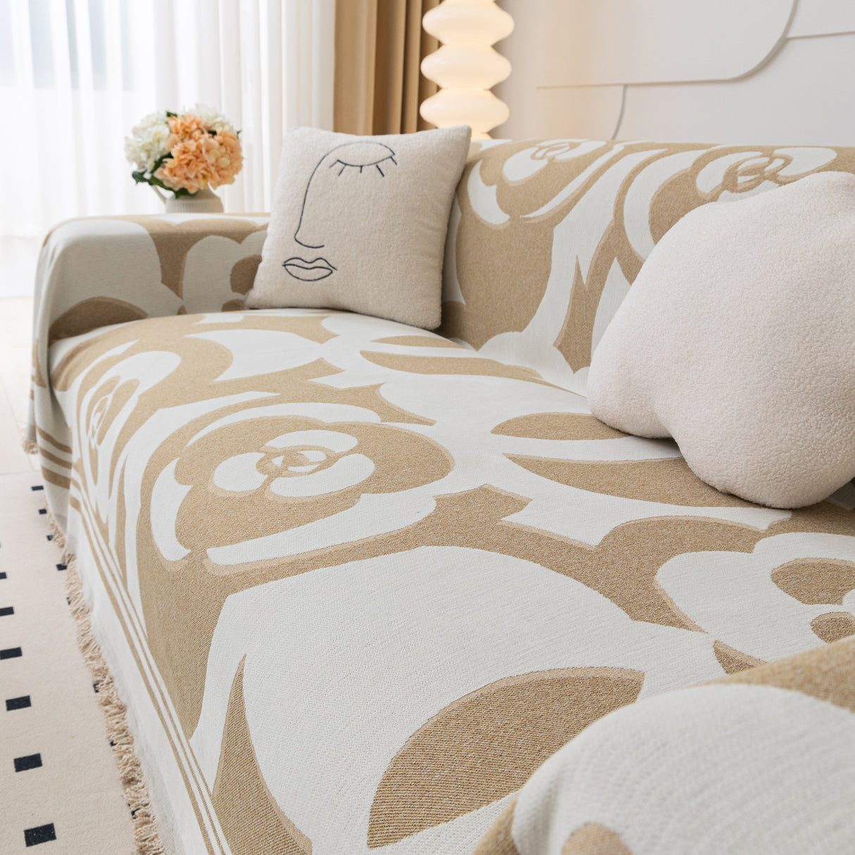 Chenille Sofa Cover Blanket, Couch Cover Blanket Throws for Couches Living Room Furniture Throw Covers