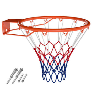 18" Basketball Rim Heavy Duty Wall Mounted Basketball Rim Goal Replacement-Orange