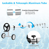 18 Ft Pool Cover Reel Set Aluminum In-ground Swimming Solar Cover Reel