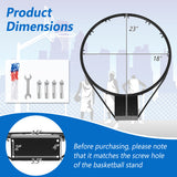 18 Inch Basketball Rim Goal Replacement with All Weather Net and Mounting Hardware-Black