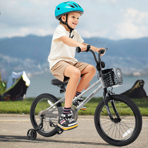 18 Inch Kids Bike Adjustable with Transparent Chain Cover for 4-8 Years Old