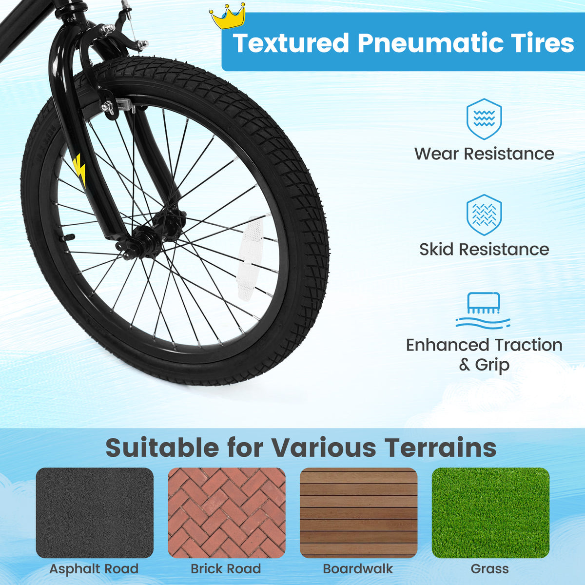 18 Inch Kids Bike with Training Wheels for Ages 4-8 Years Old Black- Street Art Time