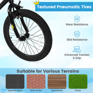18 Inch Kids Bike with Training Wheels for Ages 4-8 Years Old Black- Street Art Time
