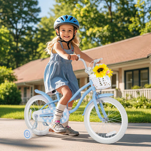 18 Inch Kids Bike with Adjustable Handlebar and Seat for 4-8 Year Old