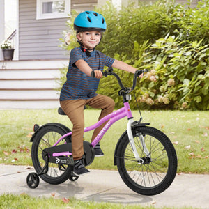 Kids Bike 18-Inch Children Training Bicycle with 2 Brake for 4-8 Years Old