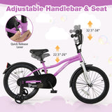 Kids Bike 18-Inch Children Training Bicycle with 2 Brake for 4-8 Years Old