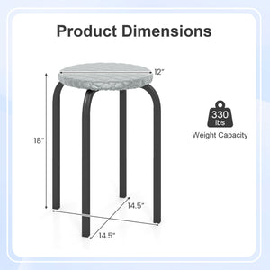 18 Inch Round Stackable Stools with Removable Washable Covers-Set of 6